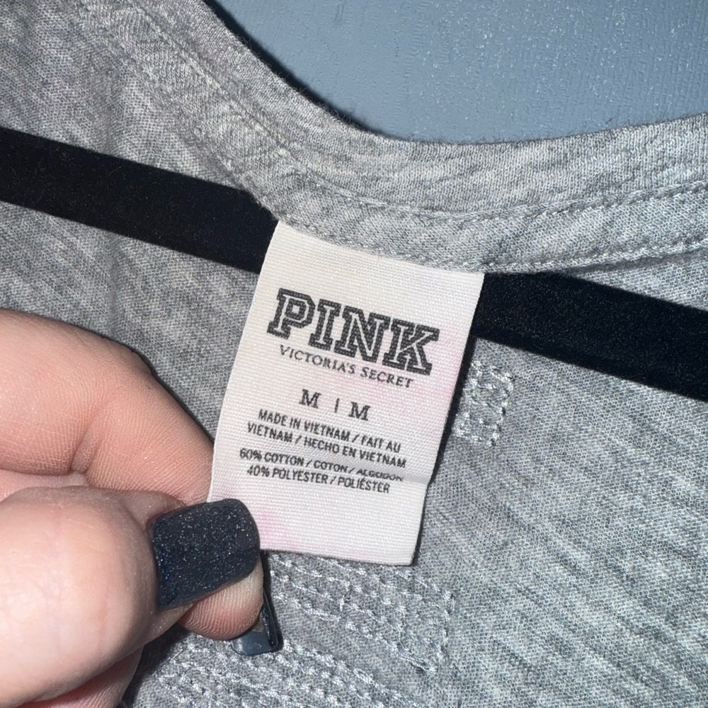 Victoria's Secret Heather Gray Tank with Black Details - Picture 2 of 3
